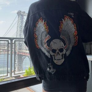 LF Carmar distressed denim oversize jacket